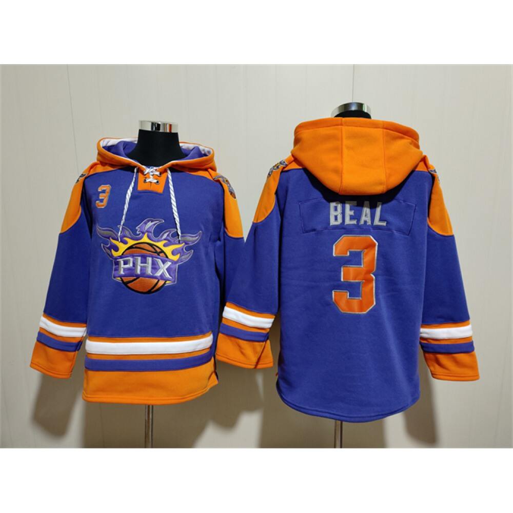 Men's Phoenix Suns #3 Bradley Beal Purple Ageless Must-Have Lace-Up Pullover Hoodie