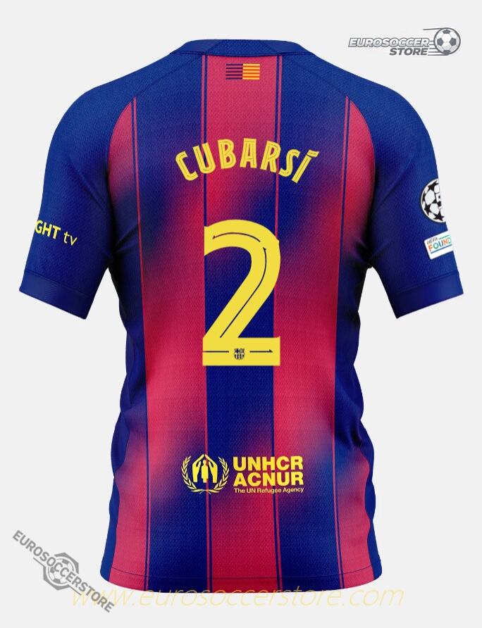Barcelona Home CUBARSÍ 2 Champions League Jersey for the 25-26 Season