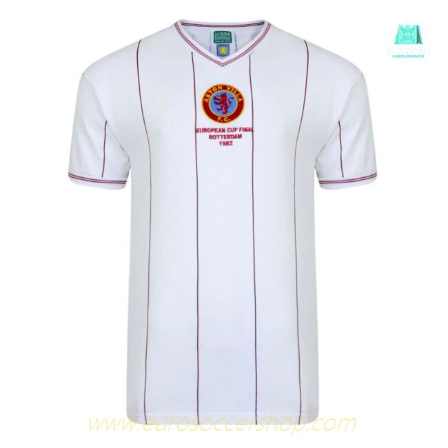 Score Draw Aston Villa 1982 Euro Final Retro Football Shirt (Cowans 10)