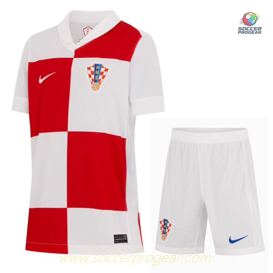 Croatia Home Kids Soccer Uniform Football Jersey 2024/25 Collection