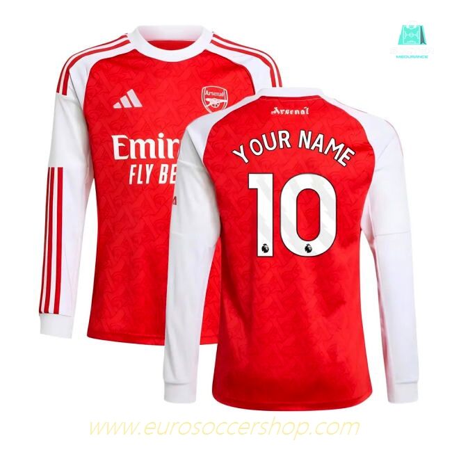 2025-2026 Arsenal Long Sleeve Home Shirt (Kids) (Your Name)