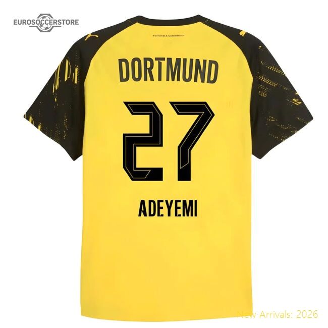 2025-2026 Borussia Dortmund Authentic Home Shirt (adeyemi 27)