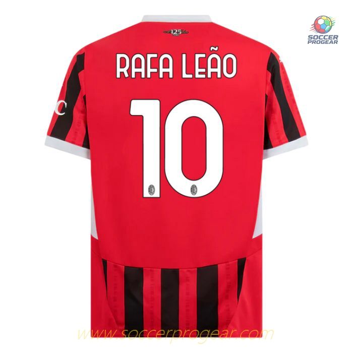 AC Milan Kids Editionren's Home Football Soccer Jersey Team Jersey 2024-25 Edition Rafa Leão White