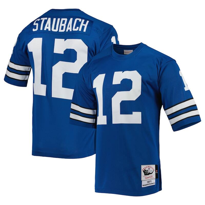 None Roger Staubach Dallas Cowboys Victory Authentic Jersey Game Day W