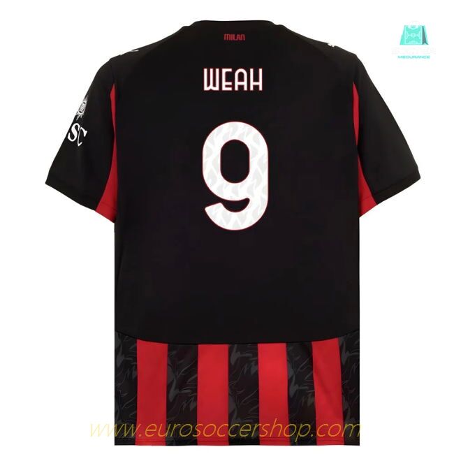 2025-2026 AC Milan Home Shirt (Weah 9)