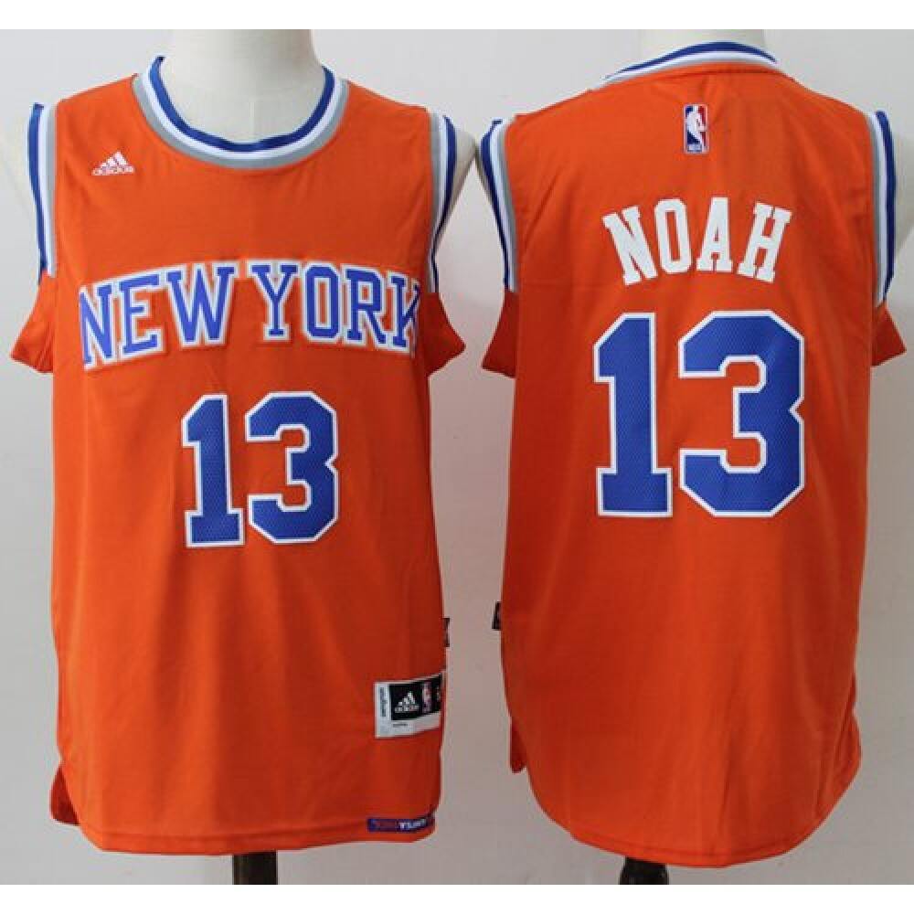 Knicks #13 Joakim Noah Orange Alternate Stitched NBA Jersey