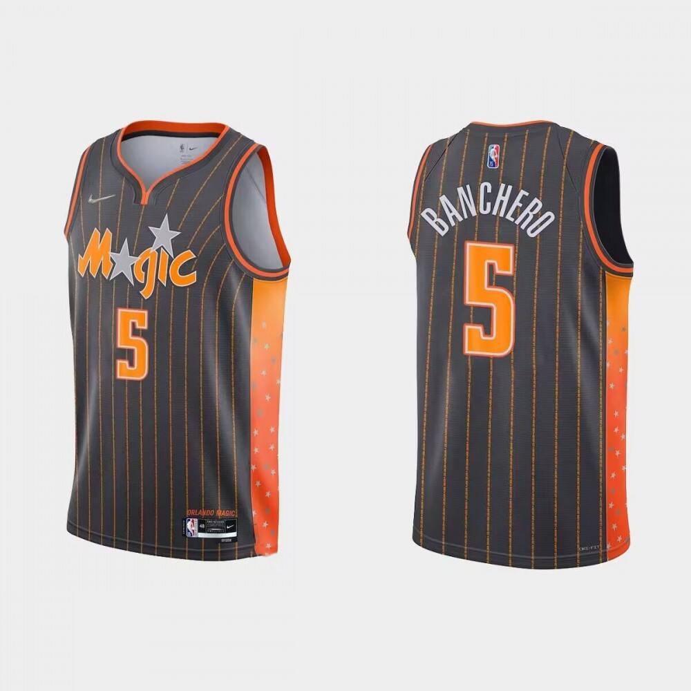 Fan Favorite Affordable Men's Magic #5 Paolo Black Basketball Jersey
