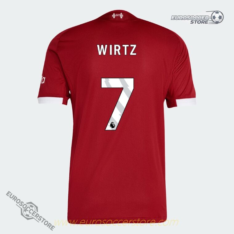 Liverpool's 25-26 Home Jersey, Player Version, featuring WIRTZ 7