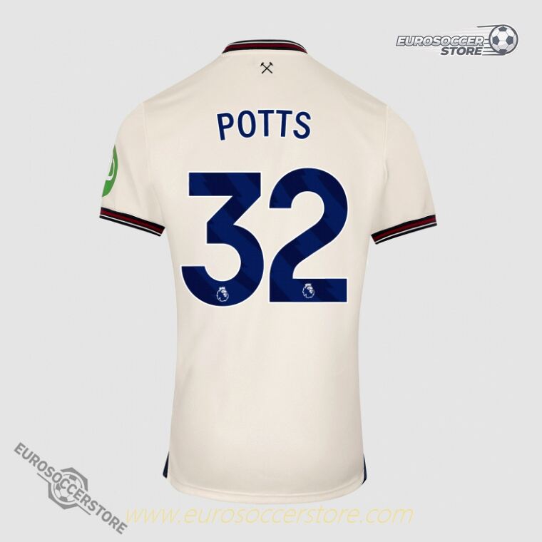 West Ham United 25-26 Away POTTS 32 Football Jersey