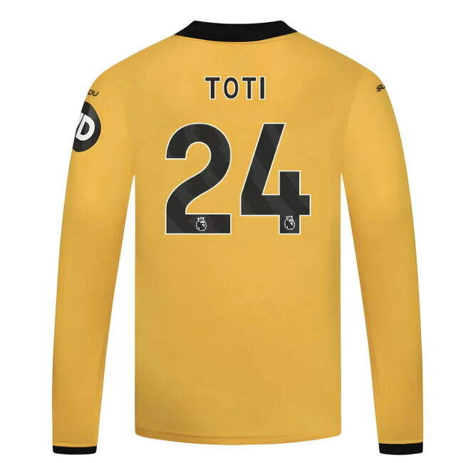 2025-2026 Wolves Long Sleeve Home Shirt - Kids (Toti 24) (Fan Favor...