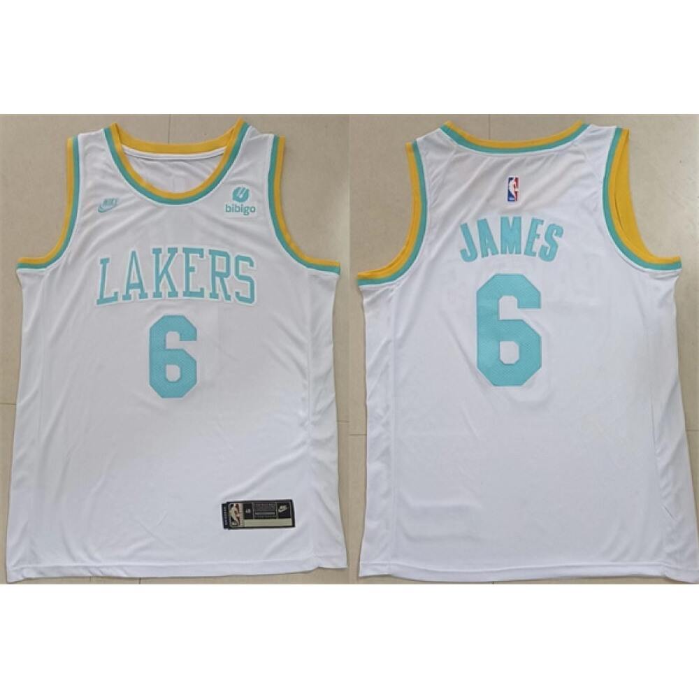 High-Quality Los Angeles Lakers LeBron James6 Jersey - White