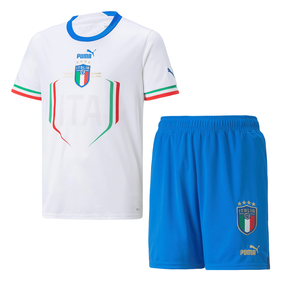 Kid's Italy Away  Soccer Jersey Kit(Jersey+Shorts) 2022 Authentic Kit