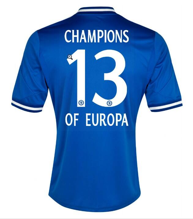 Elite Series 13-14 Chelsea Home Champions Of Europa 13 Printing Shirt