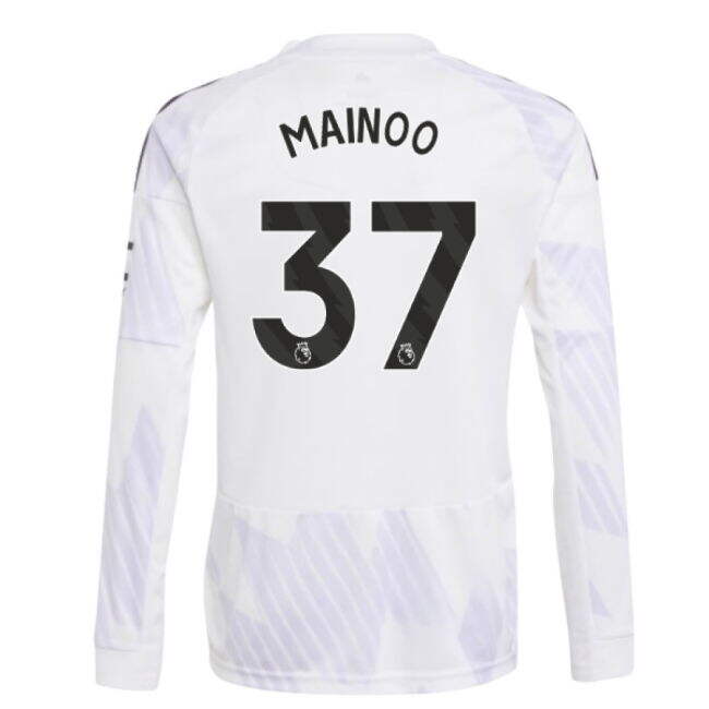 2025-2026 Man Utd Long Sleeve Away Shirt (Kids) (Mainoo 37)