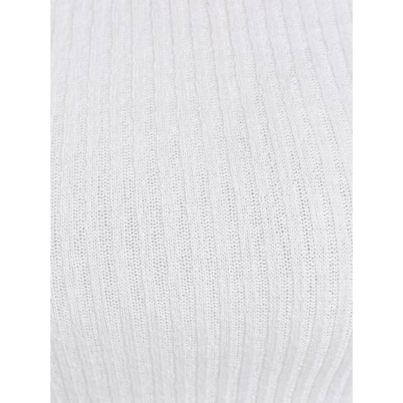 Off Shoulder Ribbed Knit Cropped Tee MP1046