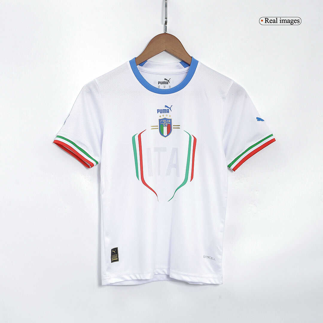 Kid's Italy Away  Soccer Jersey Kit(Jersey+Shorts) 2022 Authentic Kit