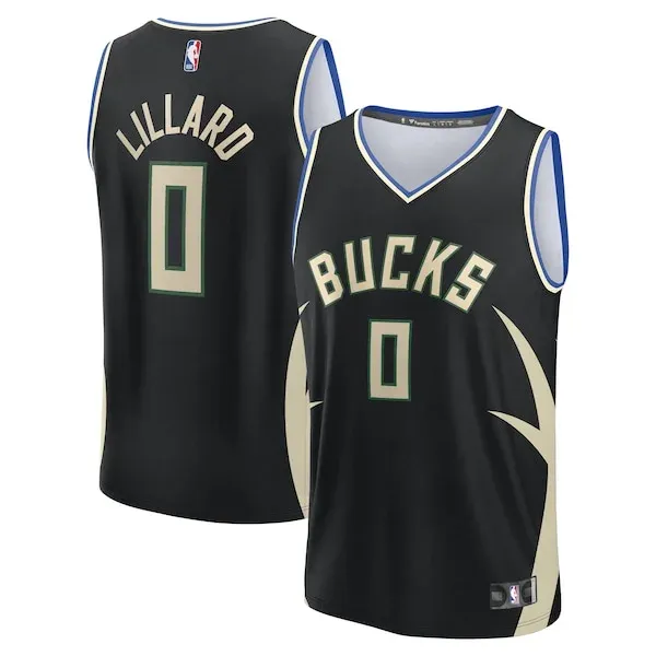 Damian Lillard MIL Replica Jersey - genuine NBA - Black NBA game-day