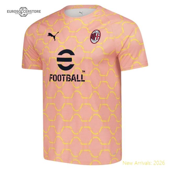 2025-2026 Ac Milan Warm Up Match Jersey (pink Fruit) - Great Value