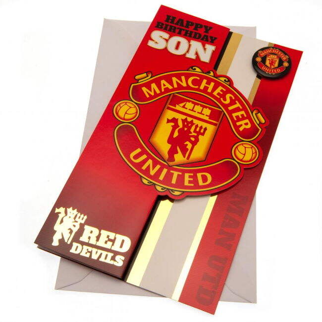 match worn Manchester United FC Son Birthday Card