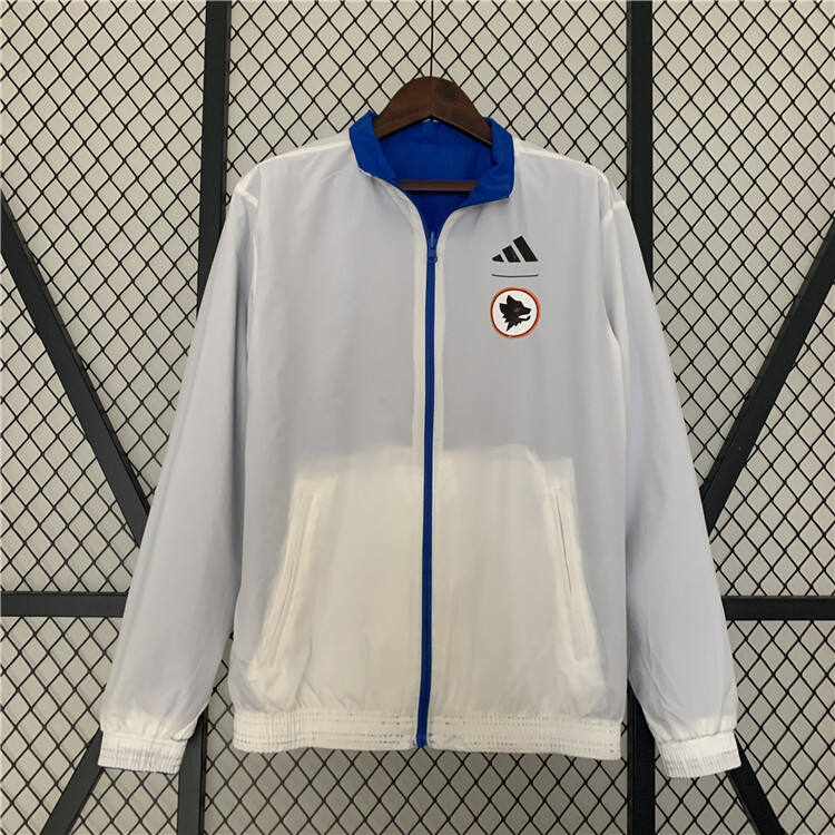 AS Roma 2324 Reversible Trench Jacket WhiteBlue - Official Replica