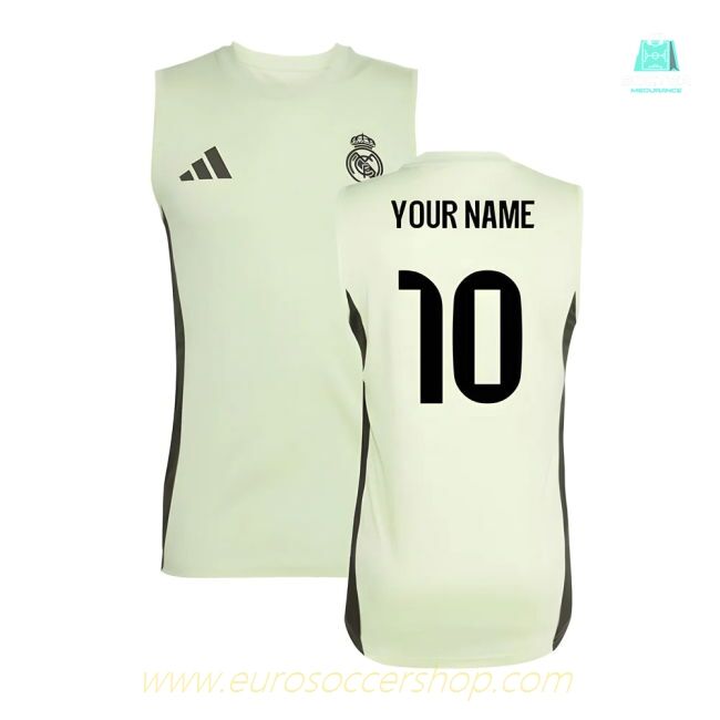 2025-2026 Real Madrid Sleeveless Training Jersey (Almost Lime) (Your Name)