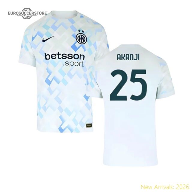 Pro-level Inter Milan Away Akanji Jersey 2025-2026 Quick-dry
