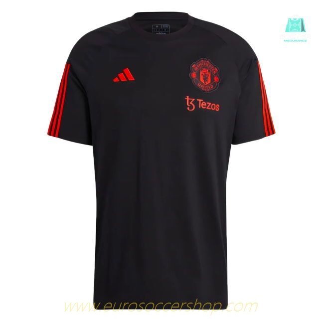 2023-2024 Man Utd Training Tee (Black) (Your Name)