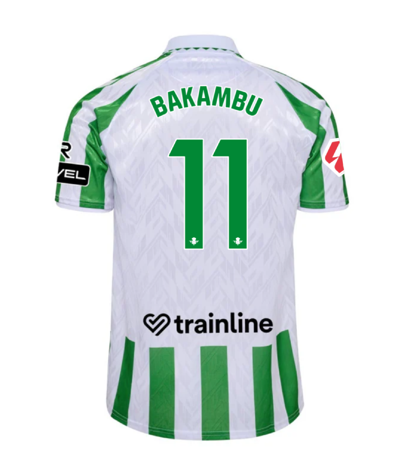 Real Betis' 24-25 Season Home Jersey Featuring BAKAMBU #11