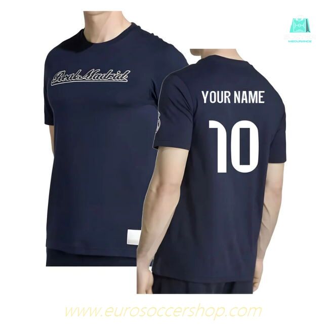 2025-2026 Real Madrid US Tee (Navy) (Your Name)
