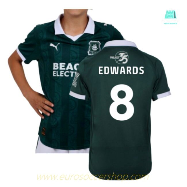 2025-2026 Plymouth Argyle Home Shirt (Kids) (Edwards 8)