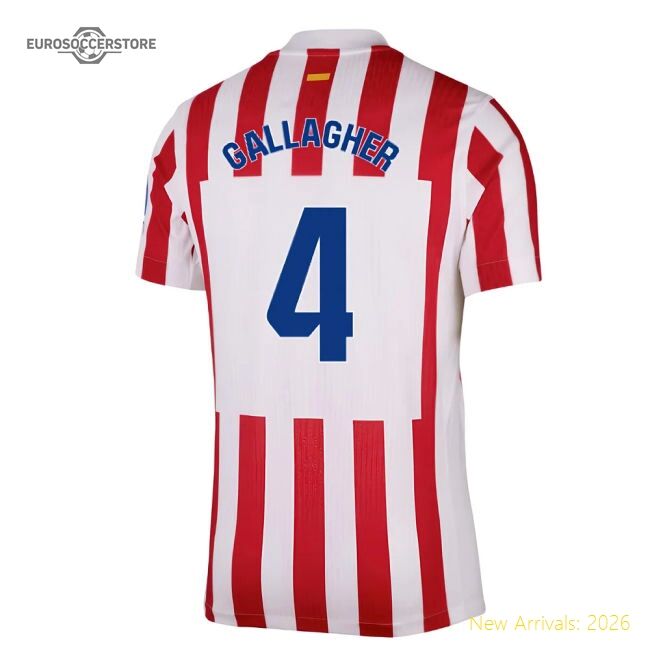 Trending 2025-2026 Atletico Madrid Home Authentic Shirt (Gallagher 4)