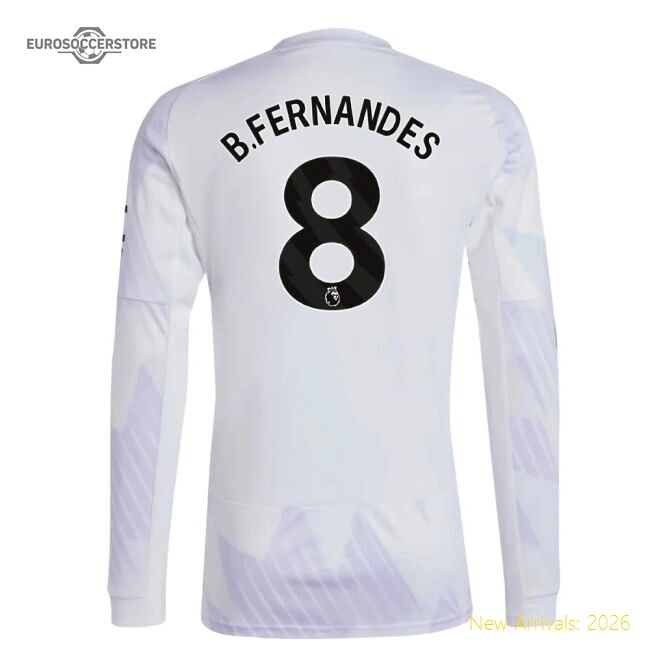 Official 2025-2026 Man Utd Long Sleeve Away Shirt (b.fernandes 8)