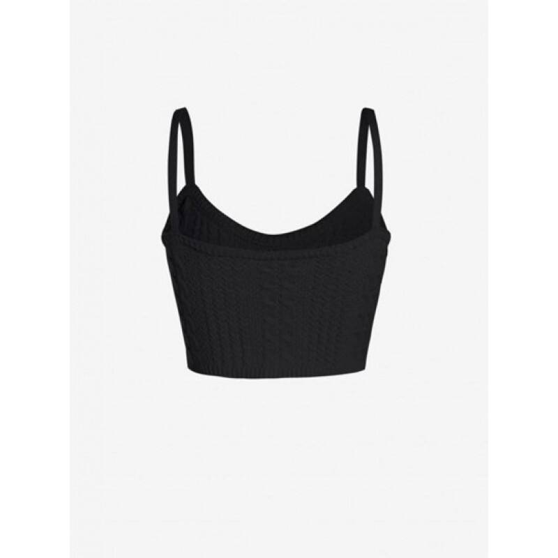 Sleeveless Solid Color Knit Crop Top RB0611