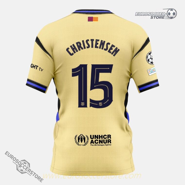 Away Jersey of Barcelona for CHRISTENSEN with number 15 in the 25-26 Champions League
