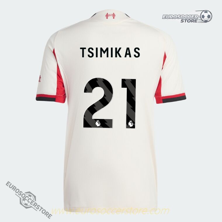 Away Jersey for Liverpool's TSIMIKAS 21 in the 25-26 Season (Player Version)