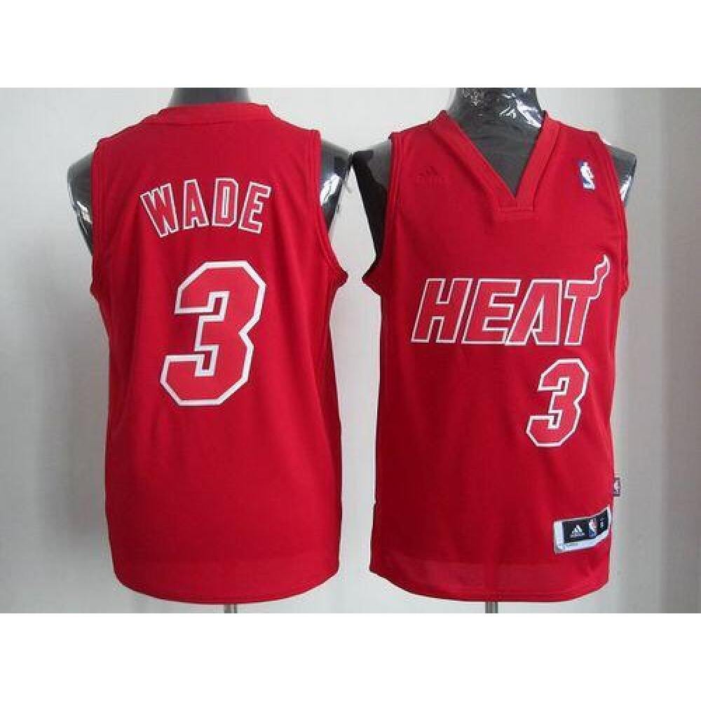 Performance Classic Men's Heat #3 Dwyane Red Basketball Jersey