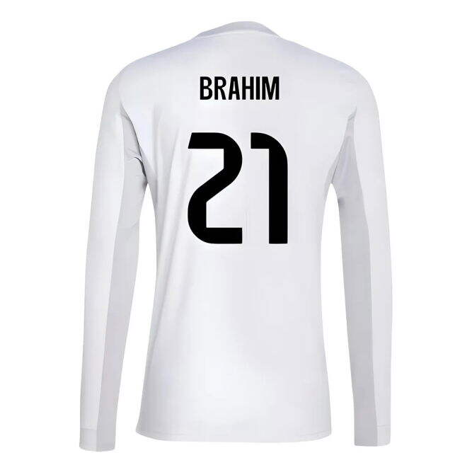 2025-2026 Real Madrid Long Sleeve Home Shirt (Brahim 21)