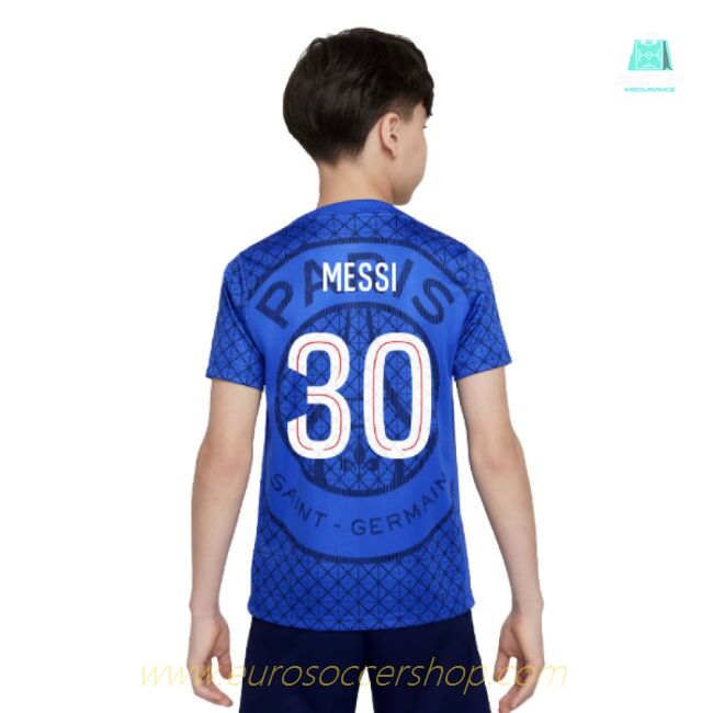 2025-2026 PSG Academy Pro Home Pre Match Shirt (Royal) - Kids (Messi 30)