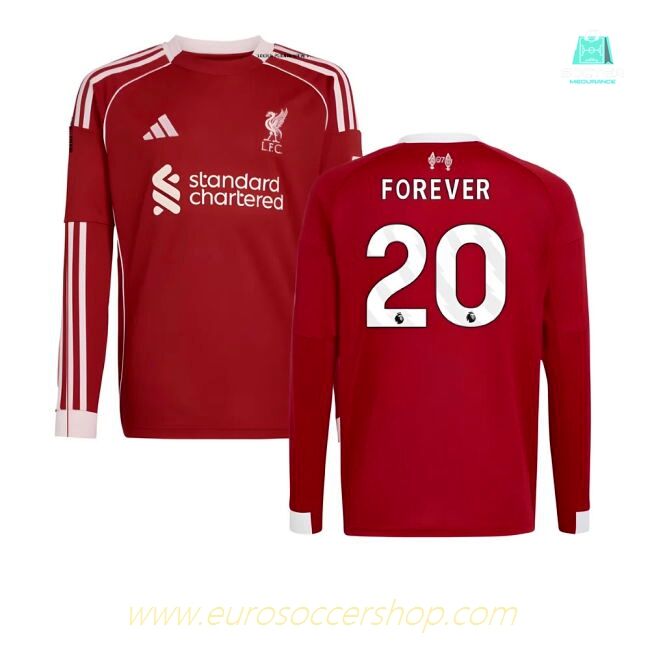 2025-2026 Liverpool Long Sleeve Home Shirt (Kids) (Forever 20)