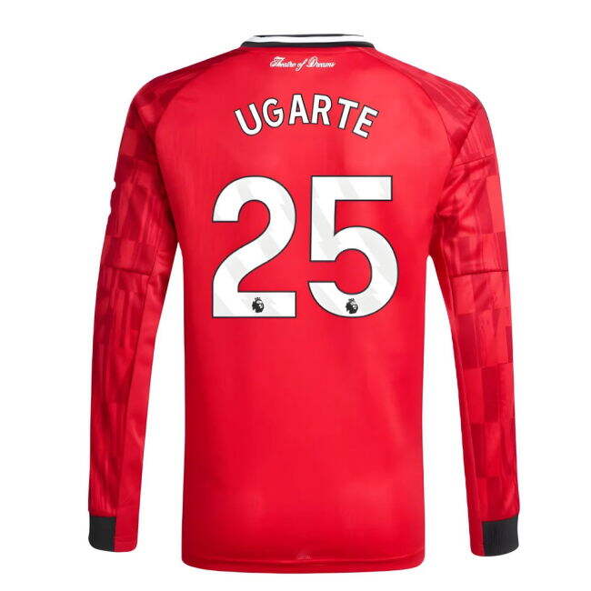 2025-2026 Man Utd Long Sleeve Home Shirt (Kids) (Ugarte 25)