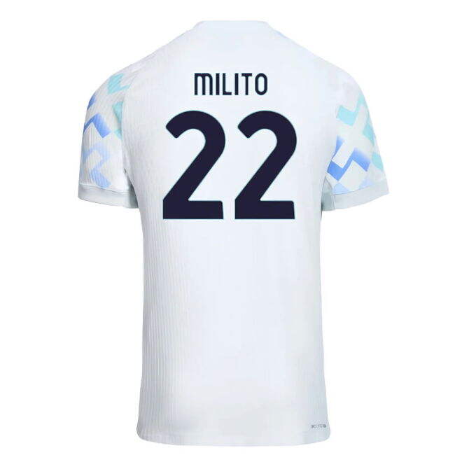 2025-2026 Inter Milan Away Shirt (Milito 22) Stretch Fabric