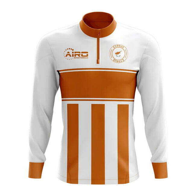 Cyprus Concept Football Half Zip Midlayer Top (White-Orange)