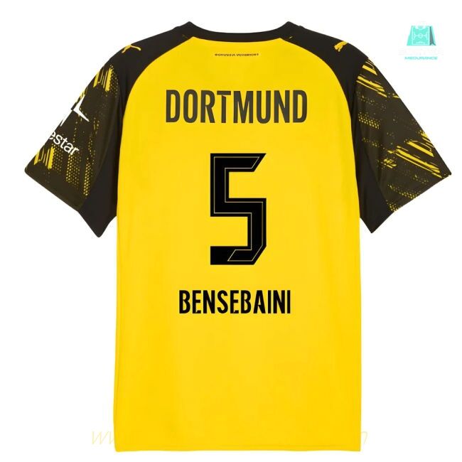 2025-2026 Borussia Dortmund Warm Up Jersey (Yellow) (Bensebaini 5)