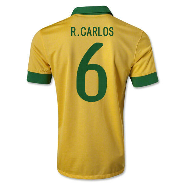 1314 Brazil 6 RCarlos Yellow Home Jersey Shirt - Official Replica 3163