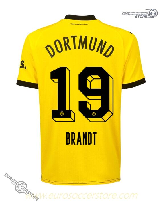 Borussia Dortmund Brandt 19 Home Football Jersey for the 23-24 Season