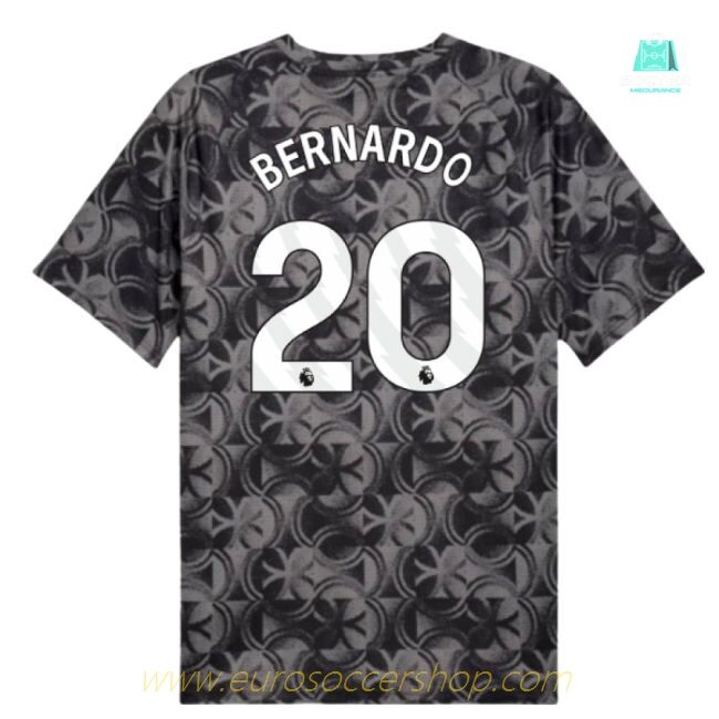 2025-2026 Man City Warm Up Jersey (Black) (Bernardo 20)