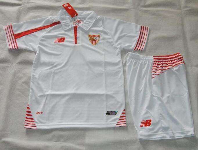 Kids Sevilla 2015-16 Home Soccer KitShirtShorts - Official Replica