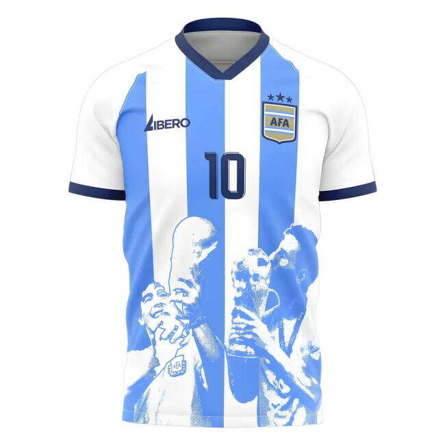 Collector'S-Item Messi X Maradona Argentina World Cup Tribute Shirt