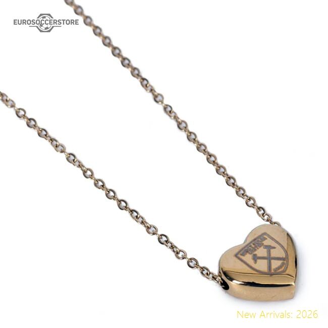 Official West Ham United Fc Gold Plated Heart Necklace - Premium