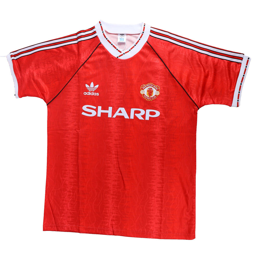 90-92 MANCHESTER UNITED HOME RED RETRO SOCCER JERSEY SHIRT - Official
